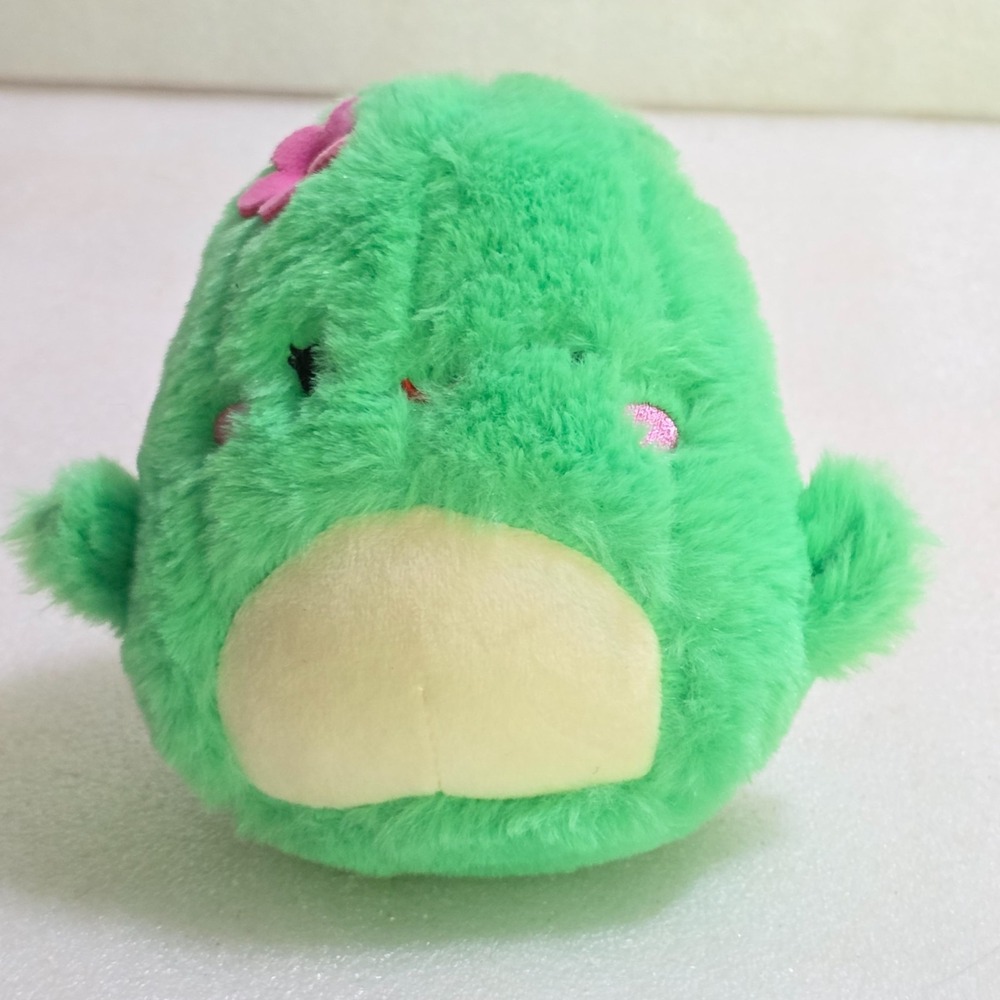 FuzzAMallows by Squishmallows Green Cactus Pink Flower Plush 5"